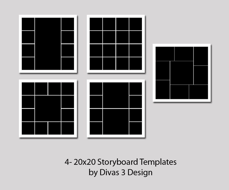 20x20 Storyboard Templates Set Instant Download