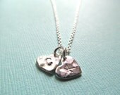 Bridal Shower Gifts, TWO Hearts Initials, Initial Necklace,Two Initials Necklace, Bridal Shower Gift, Personalized Friend Birthday Gift
