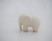 Elephant  ceramic figurine in snowflake white