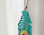 Peacock Feather Necklace - NE1903