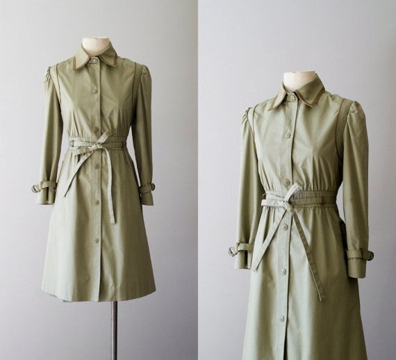 80s trench / belted trench coat / Laurel Fog jacket