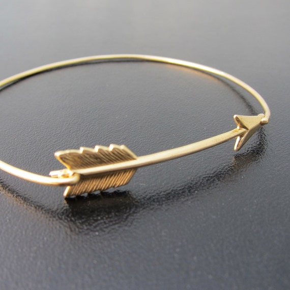 Arrow Bangle Bracelet, Gold Bangle Bracelet, Gold Arrow Bracelet, Arrow Jewelry, The Hunger Games Jewelry, The Hunger Games Bracelet