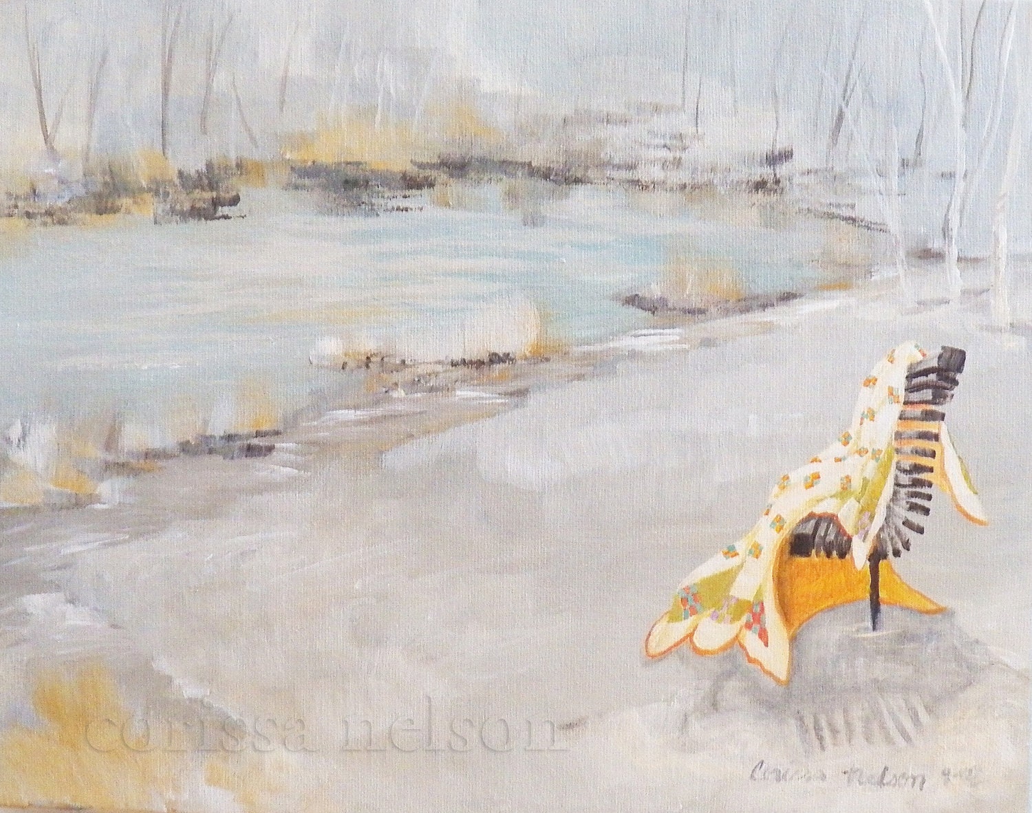 Quilt Landscape Painting - Acrylic on Canvas
