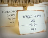 Art Nouveau Place Card Cream Black Handmade Custom Personalize Simple Elegant