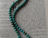 Turquoise Beaded Necklace with Sterling Silver Charm