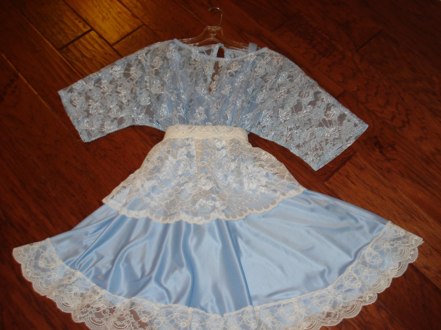 ALICE in wonderland fantasy light blue lace dress steampunk Halloween  COSTUME womens 5/6