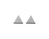 simple silver triangle studs