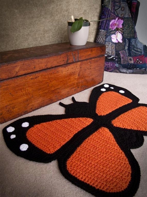 Crochet Butterfly Rug