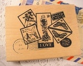 Canceled Postage Postoid Collage Rubber Stamp by Dawn Houser