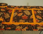 Handmade Quilted Autumn Table Runner 17" x 83"