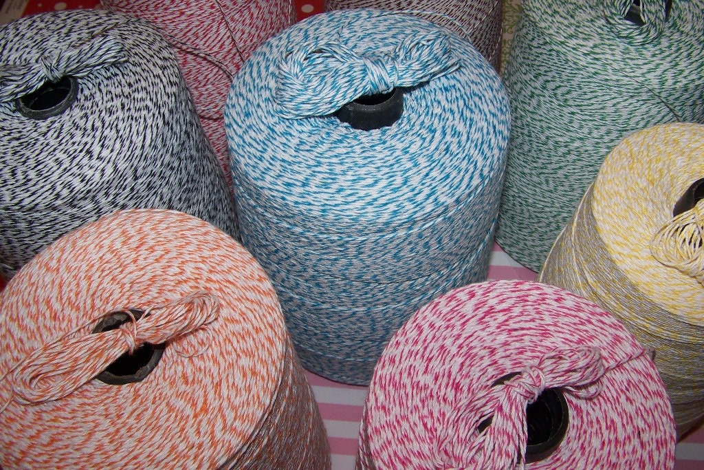 Bakers Twine SALE "Try Some"   4 Yds-12 Ft-  for .50c You Pick Colors(Red,Pink,Aqua,Yellow, Orange,Brown, Black, Navy, Green)
