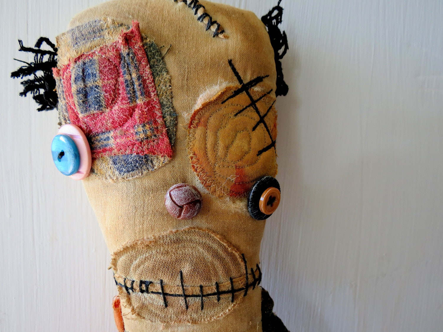 Handmade Monster Plush - Harold- Grungy- Art Doll - Halloween- Christmas-Creepy Cute