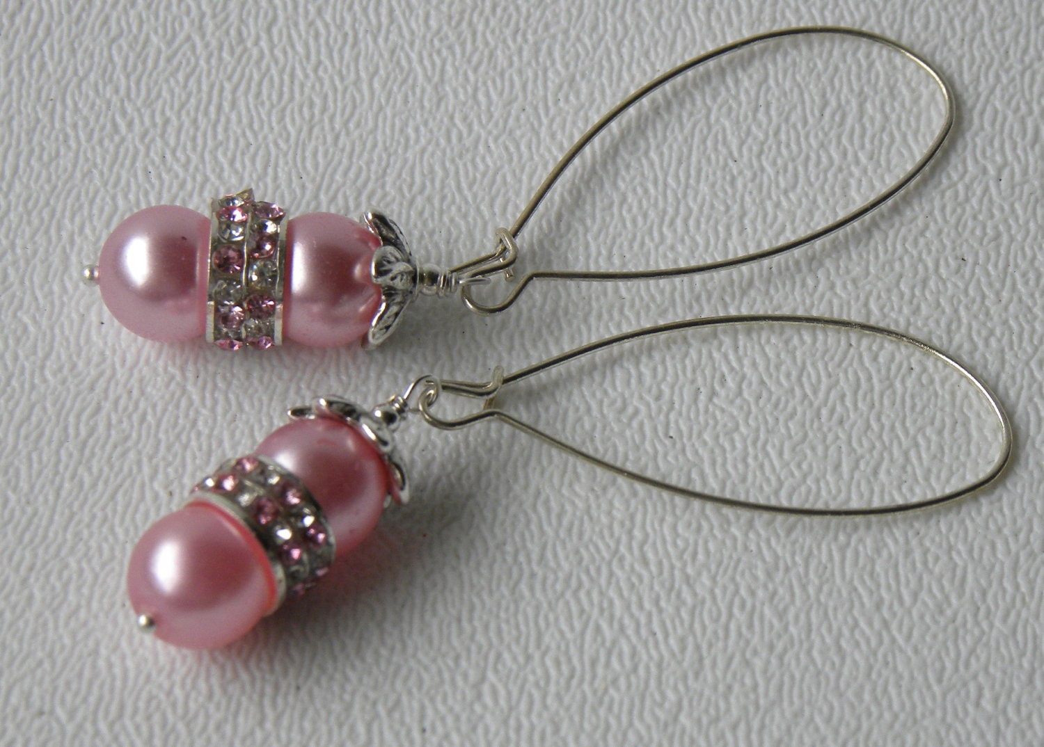 Pearls Rhinestone European Charm Bead Handmade Beaded Earrings