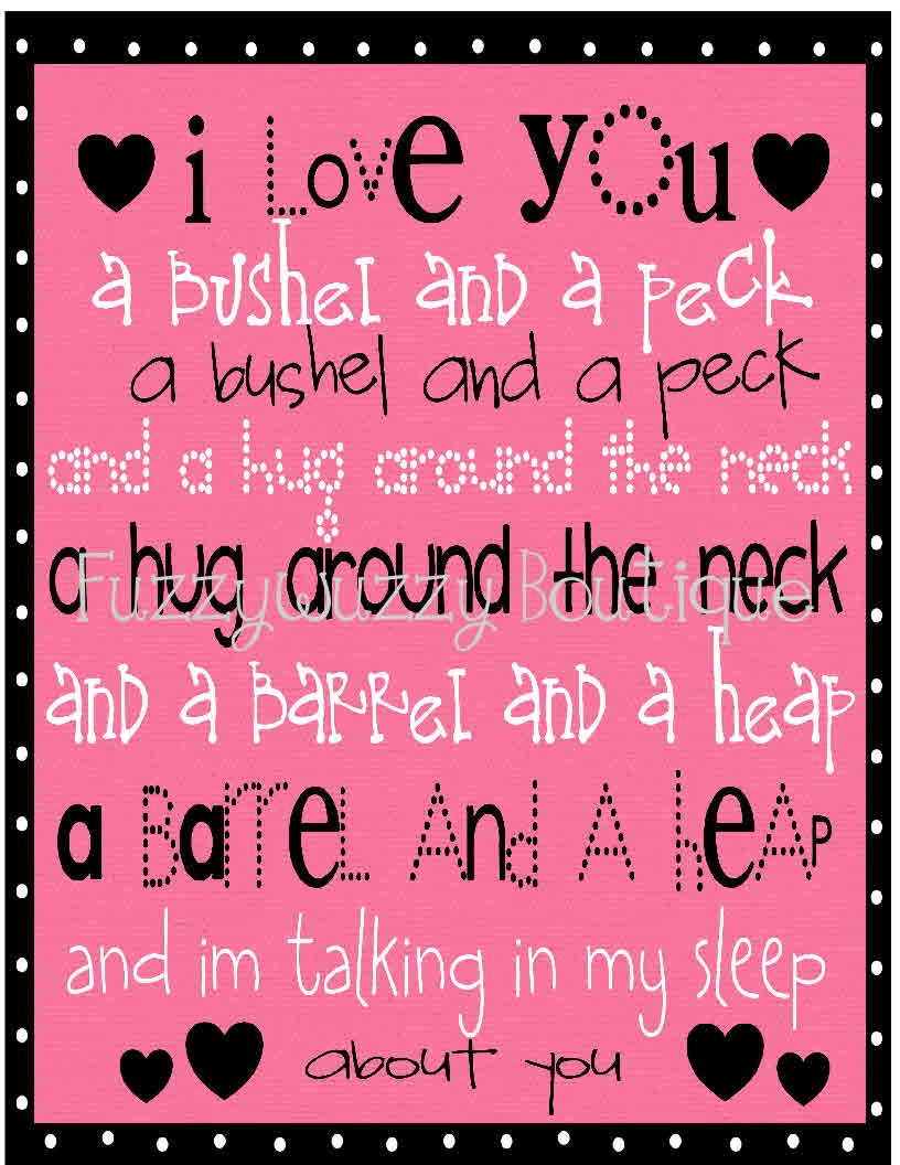 I Love you a Bushel and a Peck Printable Children's Art
