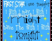 Star Light Star Bright Blue  Printable Children's Art
