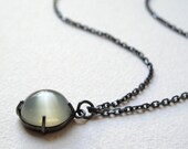 Moonstone Cabochon Minimal Pendant Sterling Silver