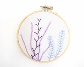 Embroidery Hoop Art - Coral - Sky, Lilac, Royal