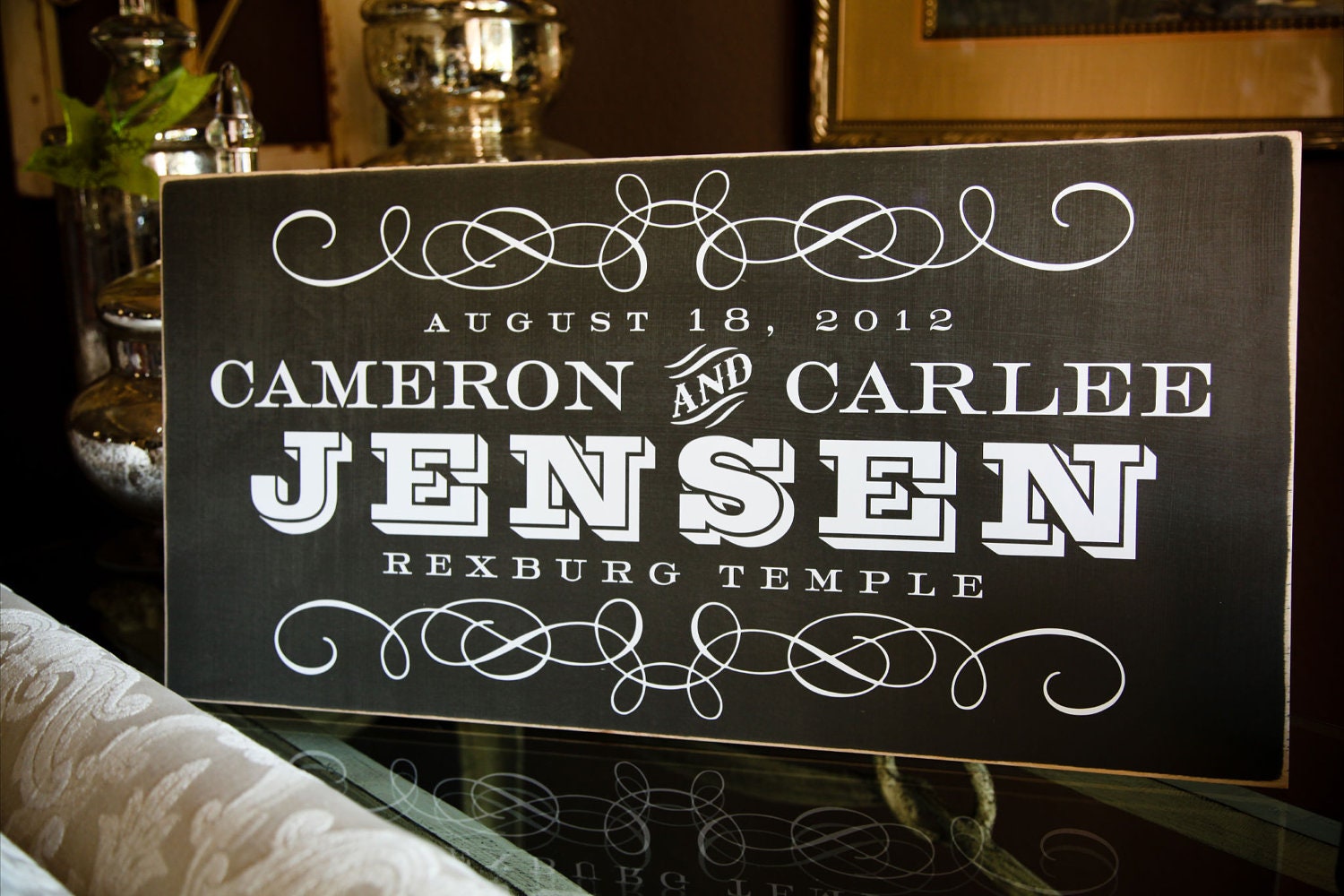 Personalized Established Family Name Sign  --  12x24 in VINTAGE POSTER Style