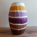 Purple Vase / White Mustard Brown Grape / Seashell Colors / glass stucco concrete vase