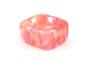 Pink Resin Ring. Botanical Resin Band.  Geometric Square Band Ring. Pink Larkspur