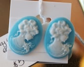 Lady In Blue Post Earrings - hollyshobbiesncrafts