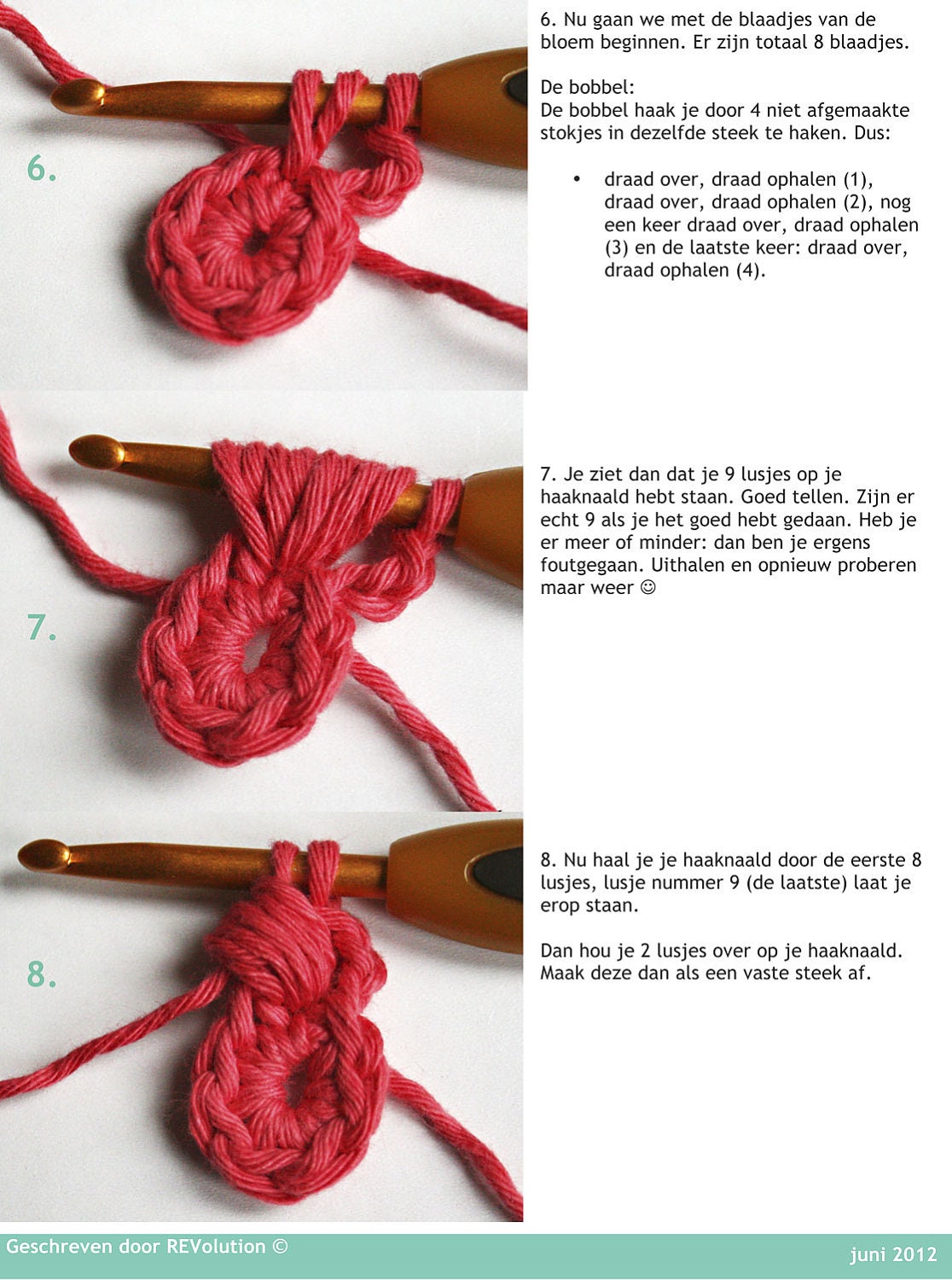 Granny Square Bobble Flower Blanket Crochet pattern - pdf tutorial - haakpatroon - REV IT UP in Dutch and English