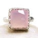 Chalcedony Ring Sterling Silver Natural Pink Stone Rose Cut Hanmade-made to order in your size