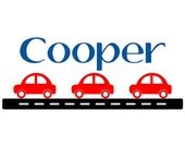 Wall Decal Children Cars Personalized Name Vinyl Sticker Word Art Lettering Bluestreak Decals