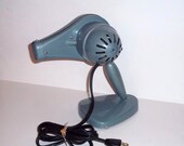 40s Kwik Way hairdryer gun metal blue,with holding stand