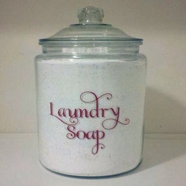 Canister Label for Laundry soap vinyl decal word lettering - CeeJaysDecals