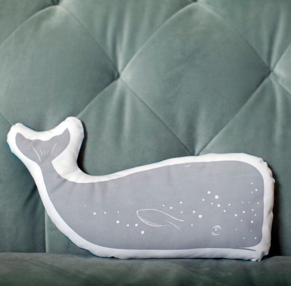 whale stuffie . organic . grey