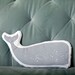 whale stuffie . organic . grey