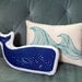 whale stuffie . organic . grey