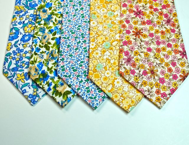 Floral Neckties, Mens Neckties, Pink Floral Neckties, Cotton Neckties, Custom Neckties, Yellow Neckties, Weddings