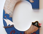 Custom Wooden Wall Letters - Hanging Letters - Nursery Letters - Pirate Theme
