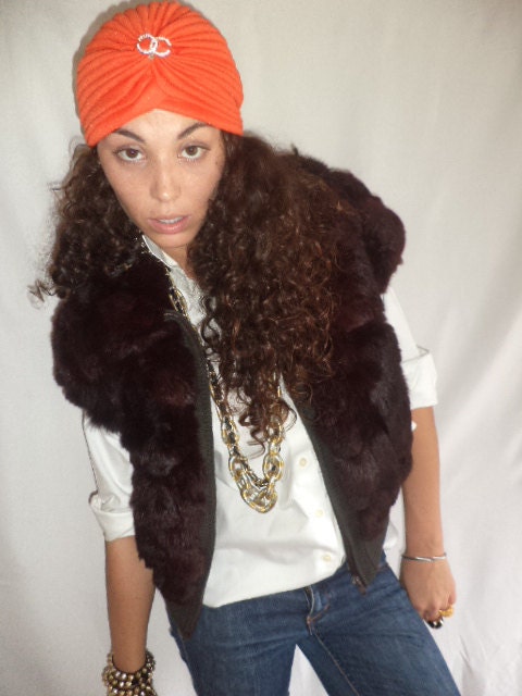 CLOSING SALE vintage rachael zoe off burgundy bolero   rabbit  fur vest s or m