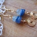 Aquamarine Kyanite Earrings, Gold Dangly Earrings , Blue Earrings, Christmas gift