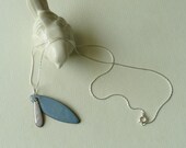 Two Shades of Grey Handmade Enameled Double Pendant Necklace