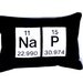 Periodic Table Geeky Nap Pillow - Chemistry Elements - Black Cotton Embroidered