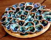Housewares decoration Round wall art tiles Ceramic sculptures tiles beach style wall hanging