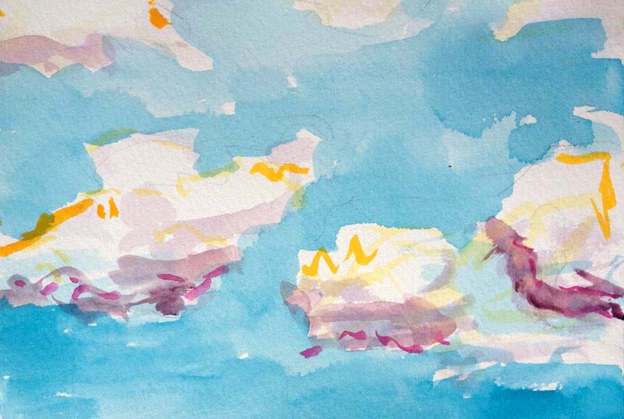 cloud study watercolor