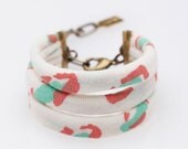 String Cuff Bracelet in 'White Cheetah'