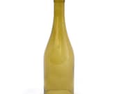 One Small Amber Wine Bottle Hurricane // Recycled 750 ml Glass Bottle