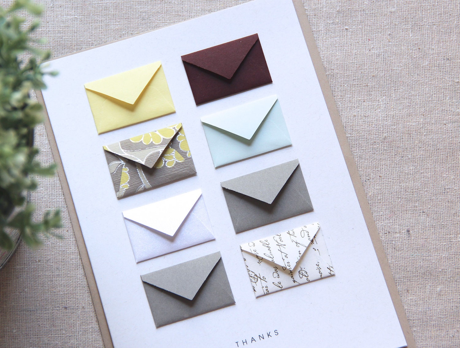 Thanks - Tiny Envelopes Card with Custom Messages