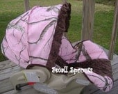 Custom Boutique Real Tree Pink Infant Car Seat Cover 5 piece set