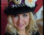 WONDERLAND, Custom Made Embellished Flowered, Brooched, TOPHAT, Costume, Dance,Theatre, Bachelorette, Stevie Nicks, holidays,gypsy bohemian