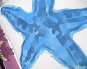 Knobby sea star starfish blue  20" square pillow indoor outdoor coastal ocean saltwater seashore beach echinoderm Crabby Chris Original