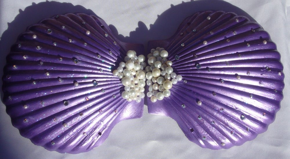 Custom Bejeweled Mermaid Seashell Bra