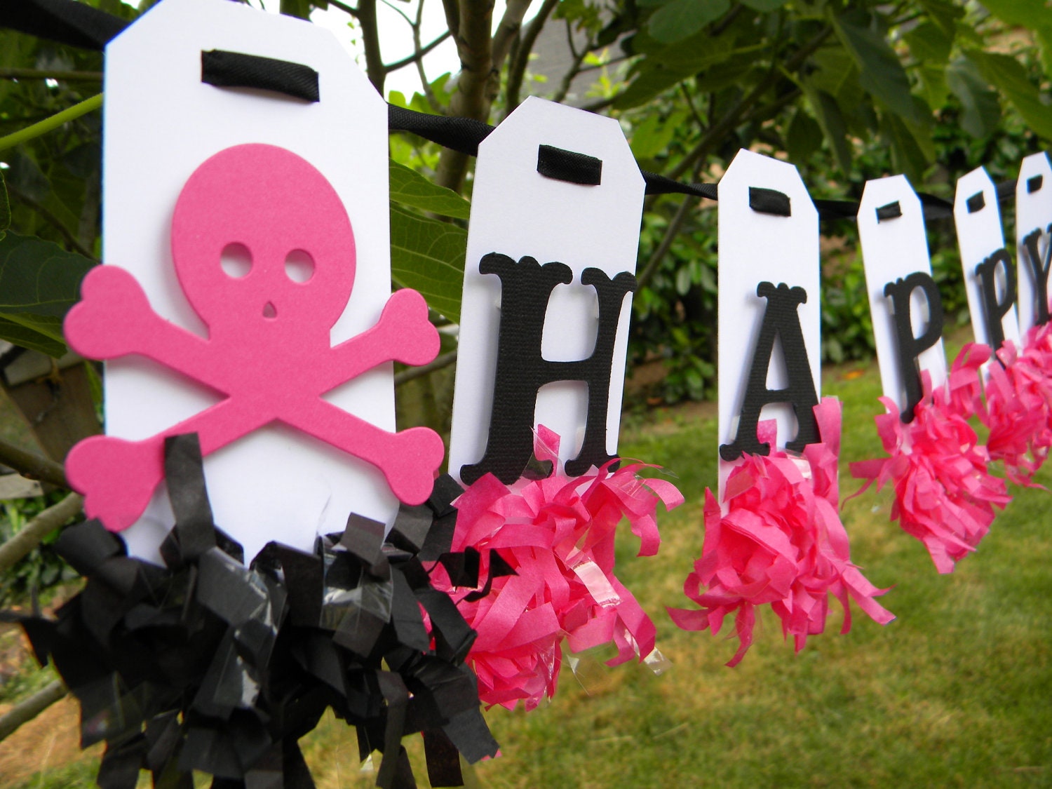 Happy Birthday Banner (hot pink / black)