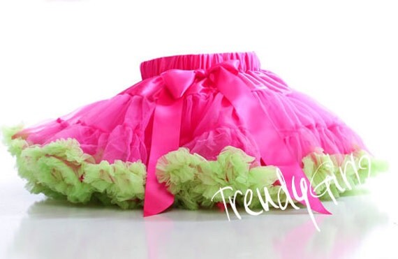 TrendyGirlz Bella Ballerina Lime Green and Hot Pink  Pettiskirt